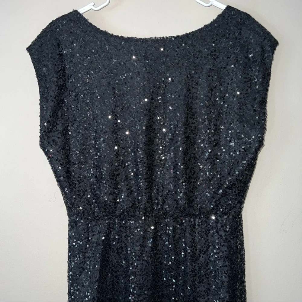 J Crew Black Sequin Sparkly Sleeveless Party Cocktail Dress Women’s Size 4
